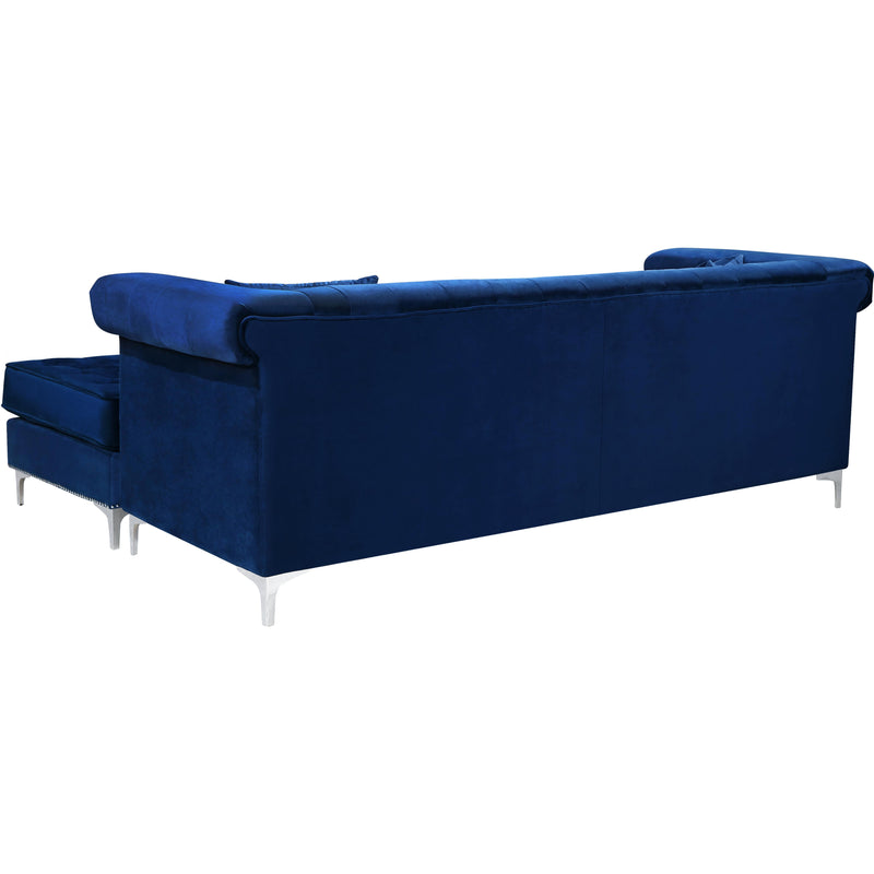 Meridian Damian Navy Velvet 2pc. Reversible Sectional IMAGE 3