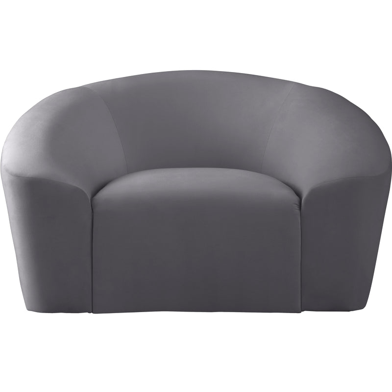 Meridian Riley Grey Velvet Chair IMAGE 2