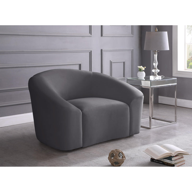 Meridian Riley Grey Velvet Chair IMAGE 6