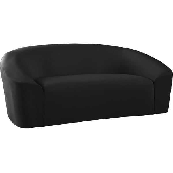 Meridian Riley Black Velvet Loveseat IMAGE 1