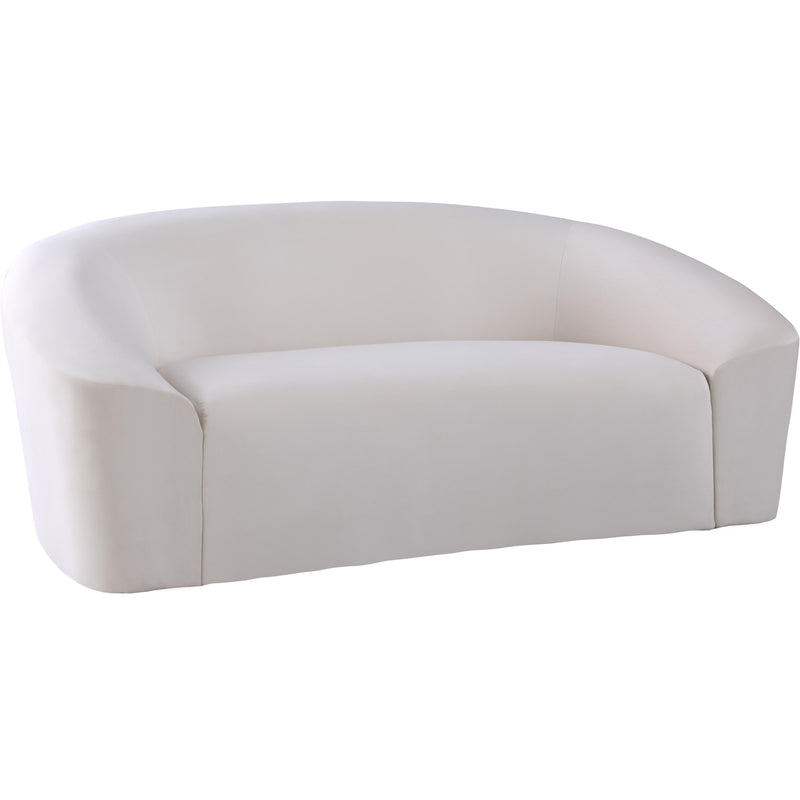 Meridian Riley Cream Velvet Loveseat IMAGE 1