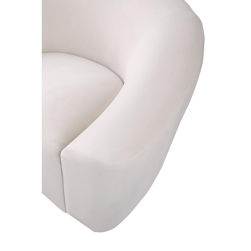 Meridian Riley Cream Velvet Loveseat IMAGE 5