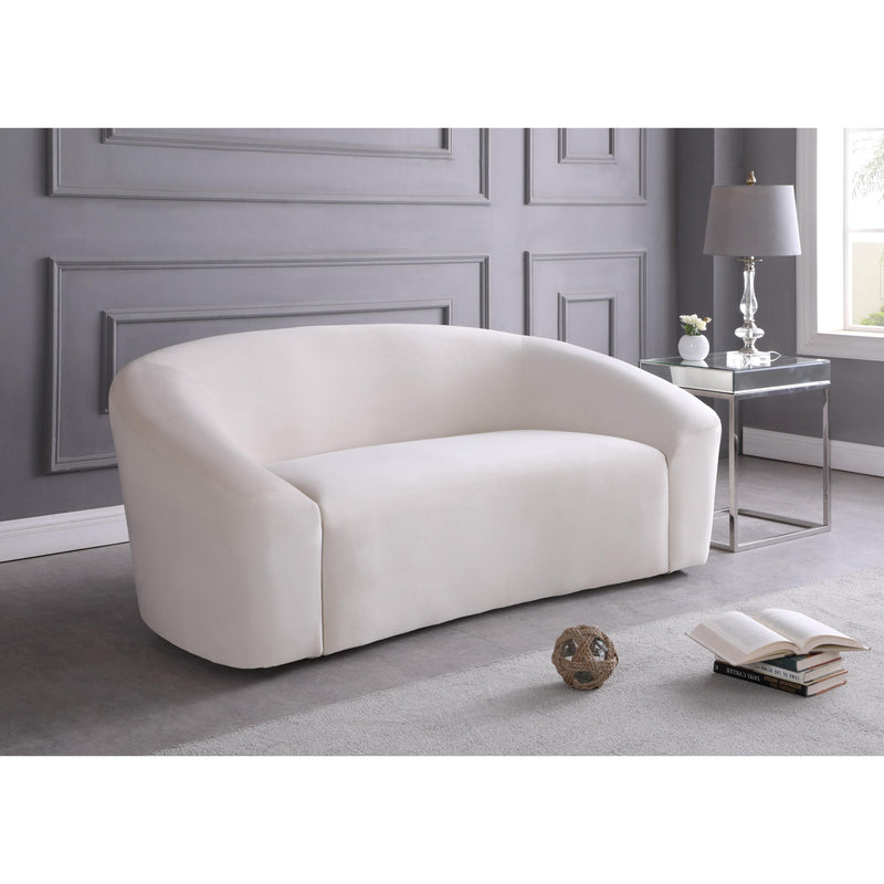 Meridian Riley Cream Velvet Loveseat IMAGE 6