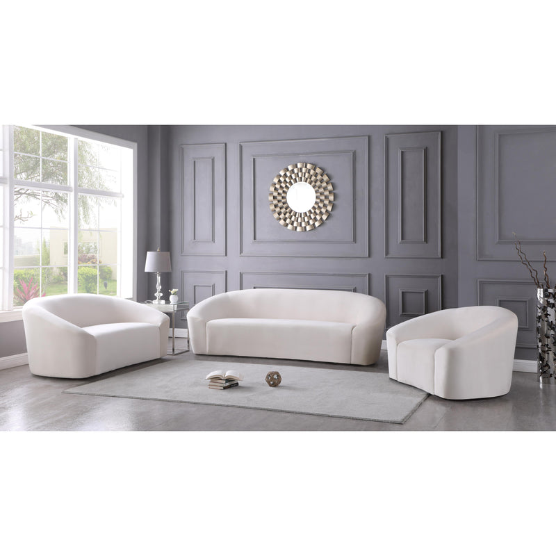 Meridian Riley Cream Velvet Loveseat IMAGE 7