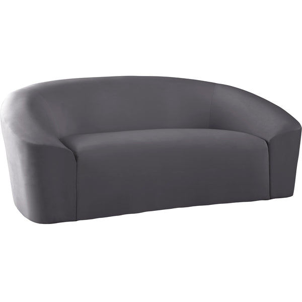 Meridian Riley Grey Velvet Loveseat IMAGE 1