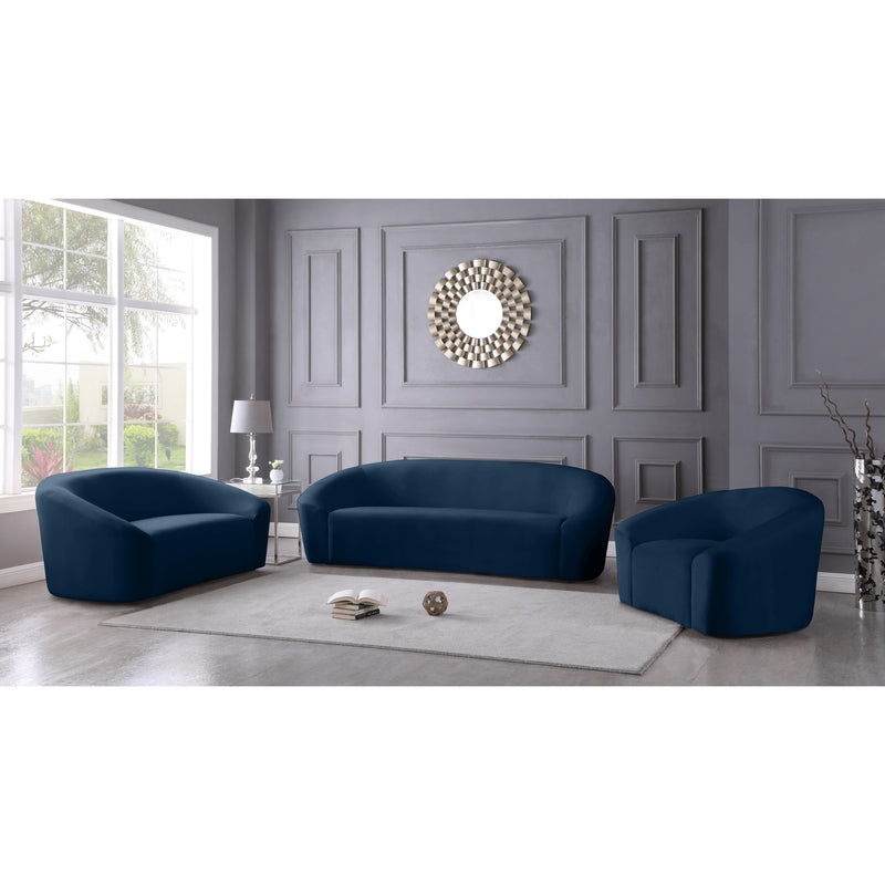 Meridian Riley Navy Velvet Loveseat IMAGE 7