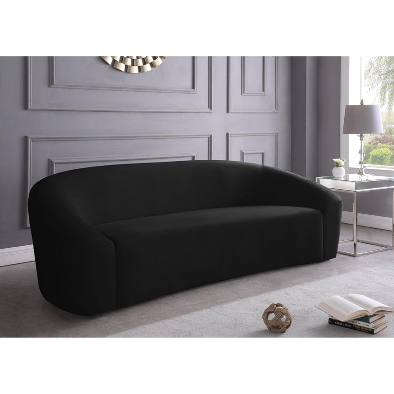 Meridian Riley Black Velvet Sofa IMAGE 6