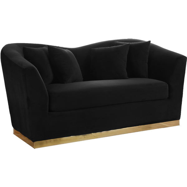 Meridian Arabella Black Velvet Loveseat IMAGE 1