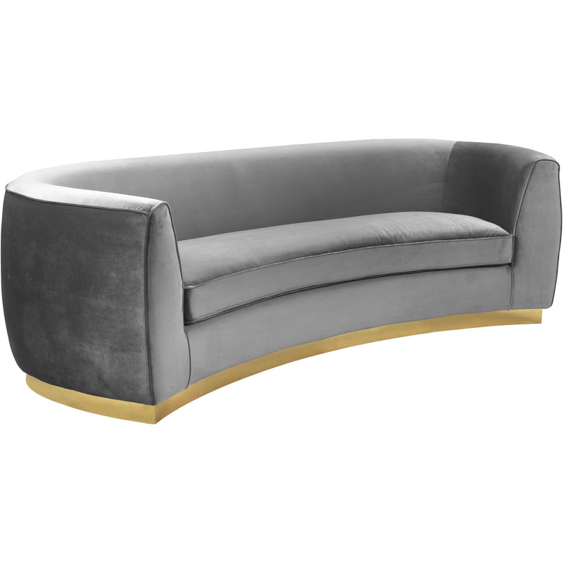 Meridian Julian Grey Velvet Sofa IMAGE 1