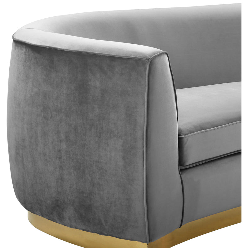 Meridian Julian Grey Velvet Sofa IMAGE 3