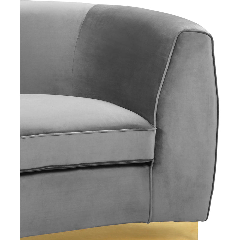 Meridian Julian Grey Velvet Sofa IMAGE 4