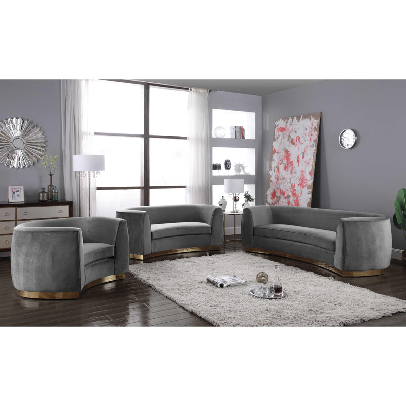 Meridian Julian Grey Velvet Sofa IMAGE 6