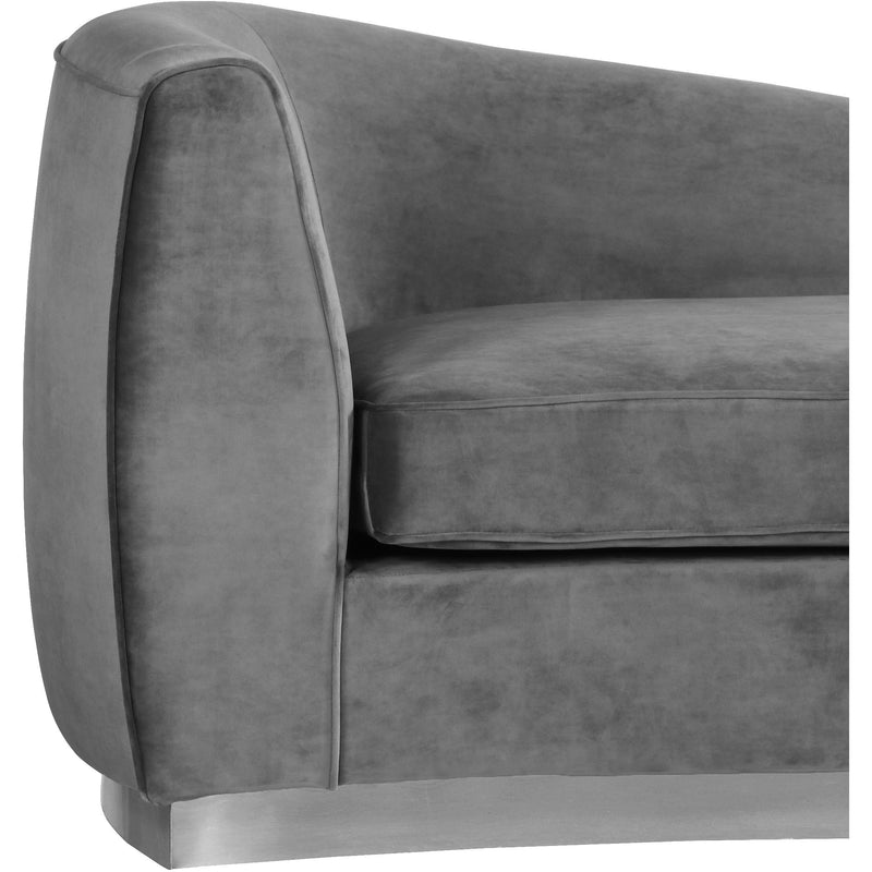 Meridian Julian Grey Velvet Chaise IMAGE 3