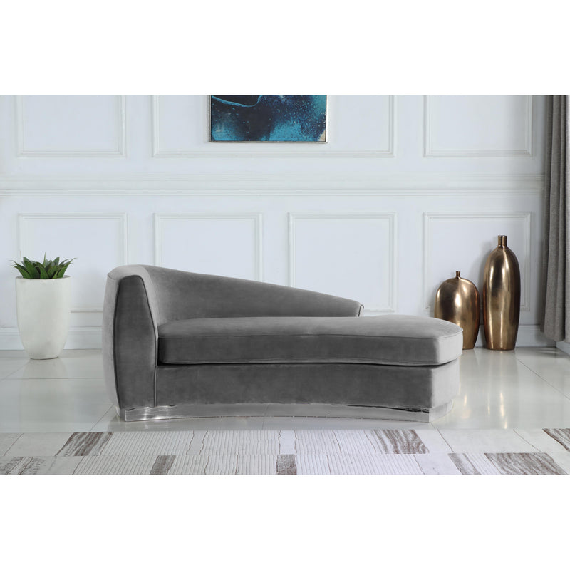 Meridian Julian Grey Velvet Chaise IMAGE 4