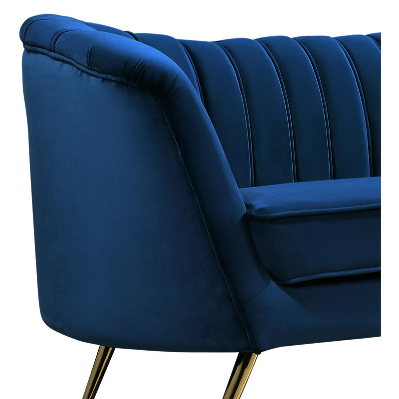 Meridian Margo Navy Velvet Chair IMAGE 2