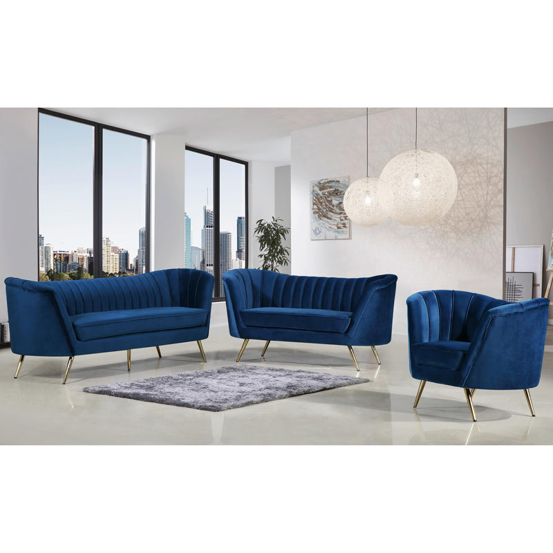 Meridian Margo Navy Velvet Chair IMAGE 5