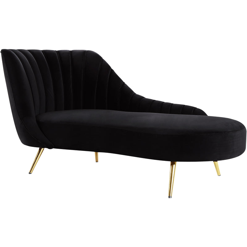 Meridian Margo Black Velvet Chaise IMAGE 1