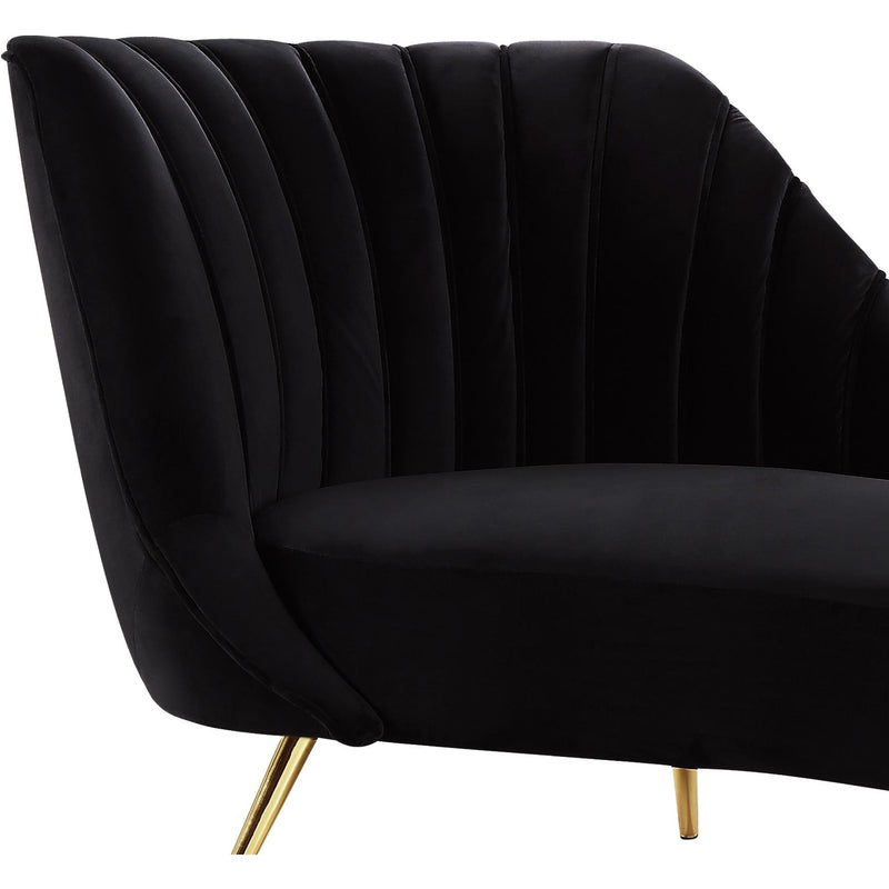 Meridian Margo Black Velvet Chaise IMAGE 2