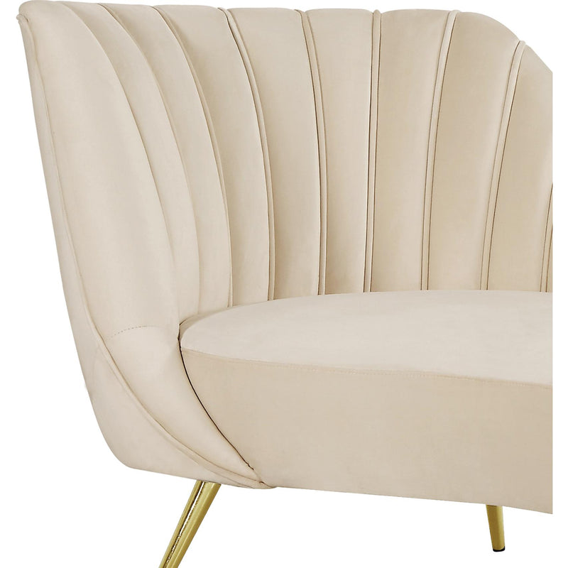 Meridian Margo Cream Velvet Chaise IMAGE 2