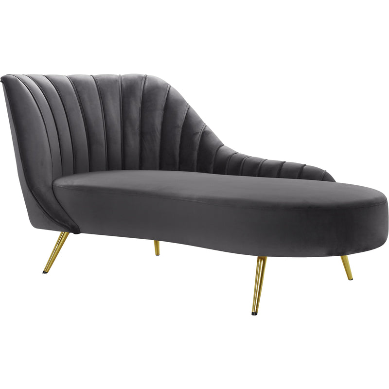 Meridian Margo Grey Velvet Chaise IMAGE 1