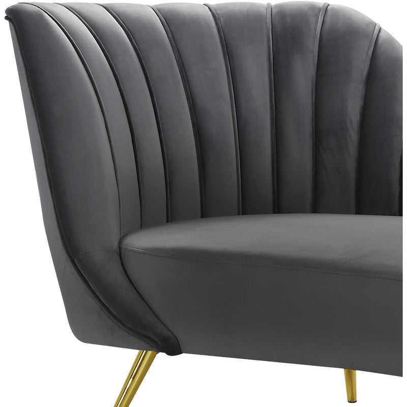 Meridian Margo Grey Velvet Chaise IMAGE 2