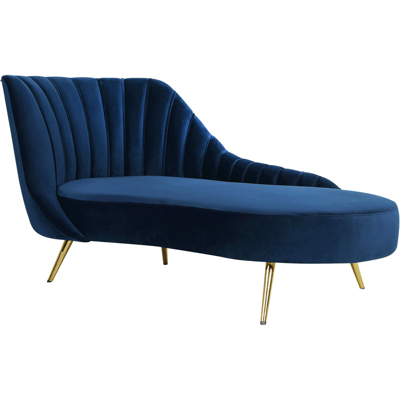 Meridian Margo Navy Velvet Chaise IMAGE 1