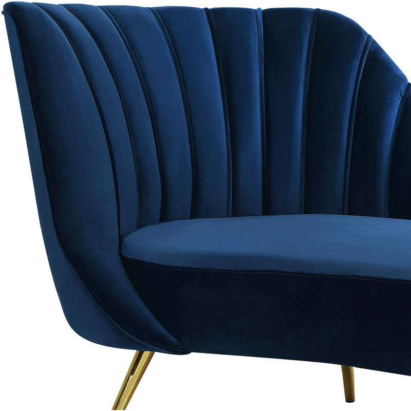 Meridian Margo Navy Velvet Chaise IMAGE 2