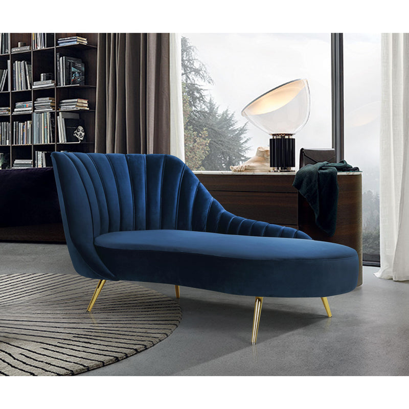 Meridian Margo Navy Velvet Chaise IMAGE 3