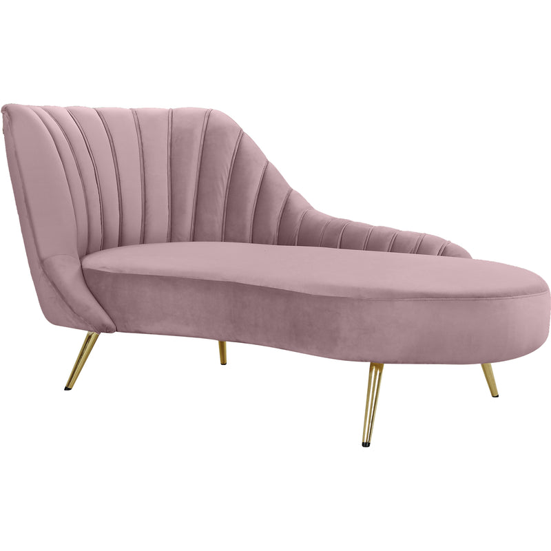 Meridian Margo Pink Velvet Chaise IMAGE 1