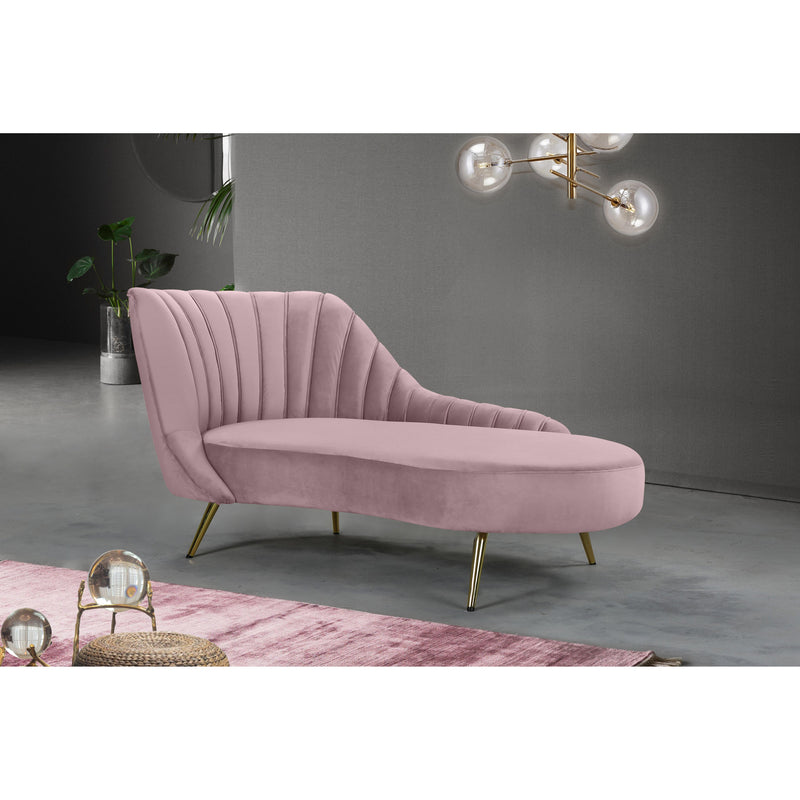 Meridian Margo Pink Velvet Chaise IMAGE 3