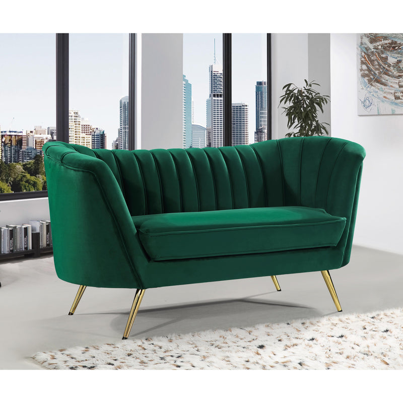 Meridian Margo Green Velvet Loveseat IMAGE 4