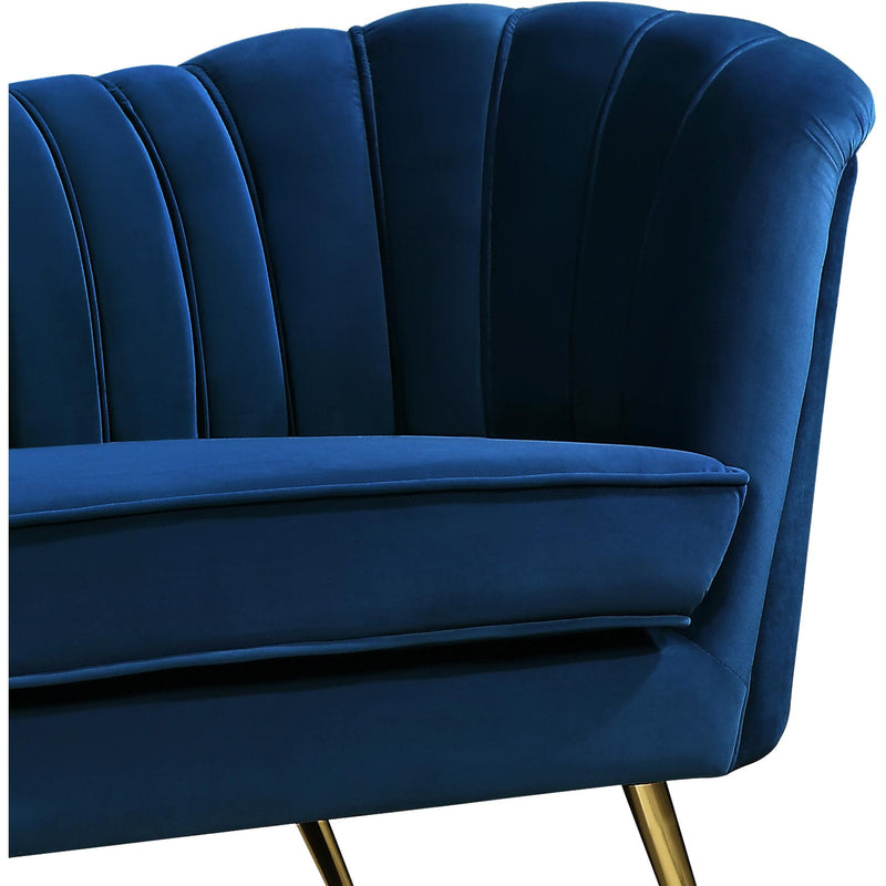 Meridian Margo Navy Velvet Loveseat IMAGE 3