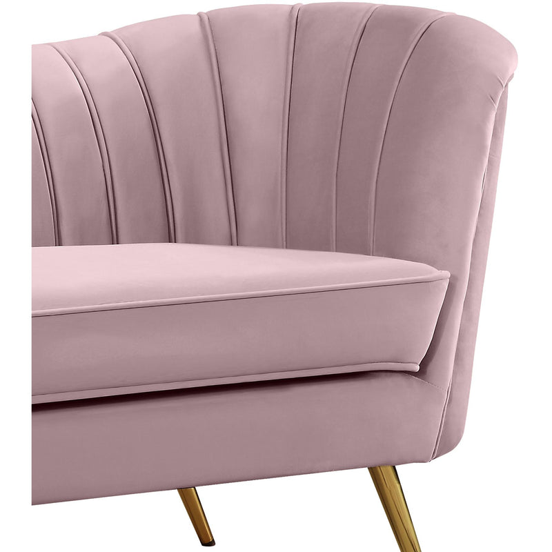 Meridian Margo Pink Velvet Loveseat IMAGE 3