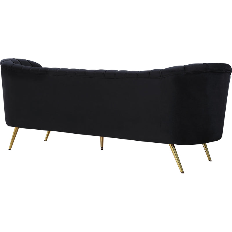 Meridian Margo Black Velvet Sofa IMAGE 2