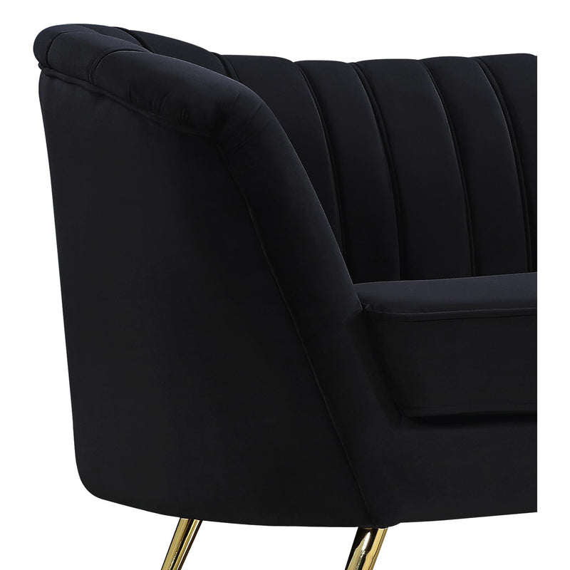 Meridian Margo Black Velvet Sofa IMAGE 3