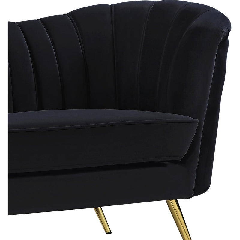 Meridian Margo Black Velvet Sofa IMAGE 4