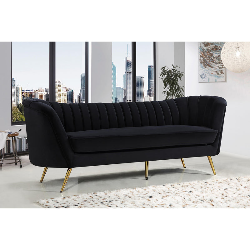 Meridian Margo Black Velvet Sofa IMAGE 5