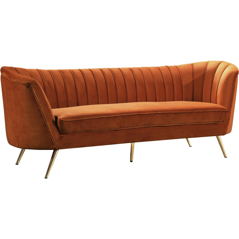 Meridian Margo Cognac Velvet Sofa IMAGE 1