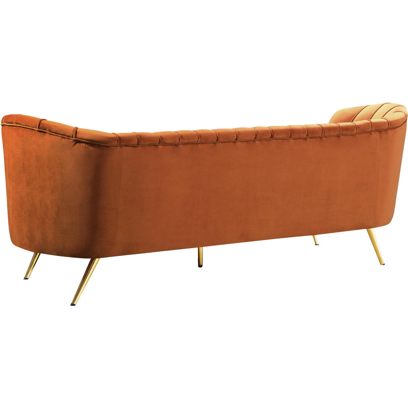 Meridian Margo Cognac Velvet Sofa IMAGE 2