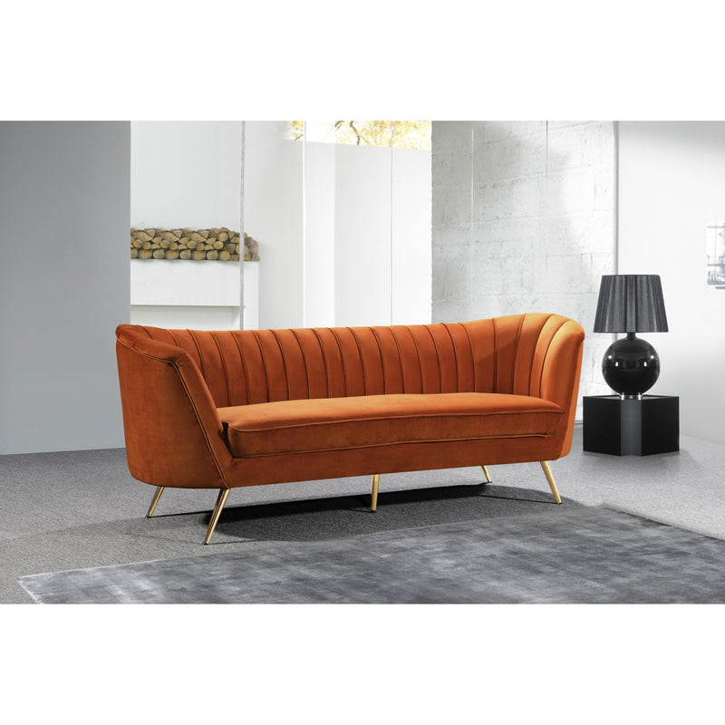 Meridian Margo Cognac Velvet Sofa IMAGE 5