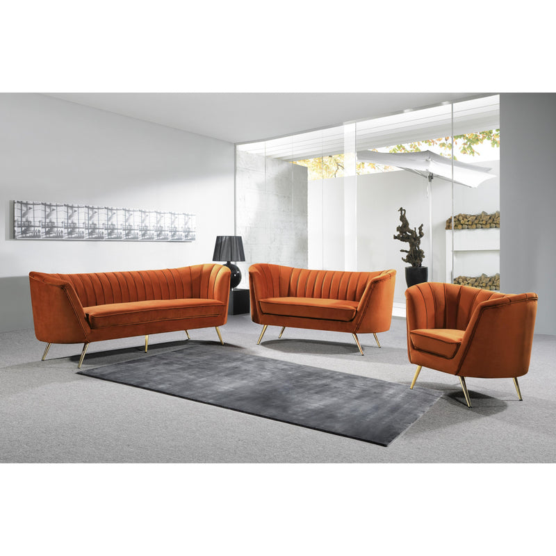 Meridian Margo Cognac Velvet Sofa IMAGE 6