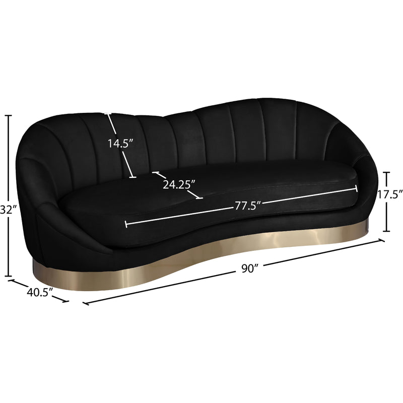 Meridian Shelly Black Velvet Sofa IMAGE 8