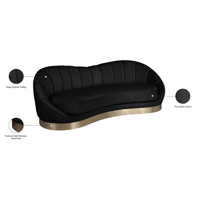 Meridian Shelly Black Velvet Sofa IMAGE 9