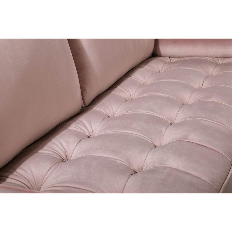 Meridian Emily Pink Velvet Sofa IMAGE 3