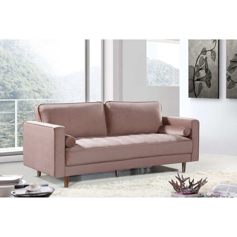 Meridian Emily Pink Velvet Sofa IMAGE 4