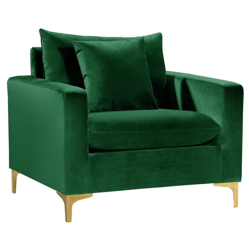 Meridian Naomi Green Velvet Chair IMAGE 1