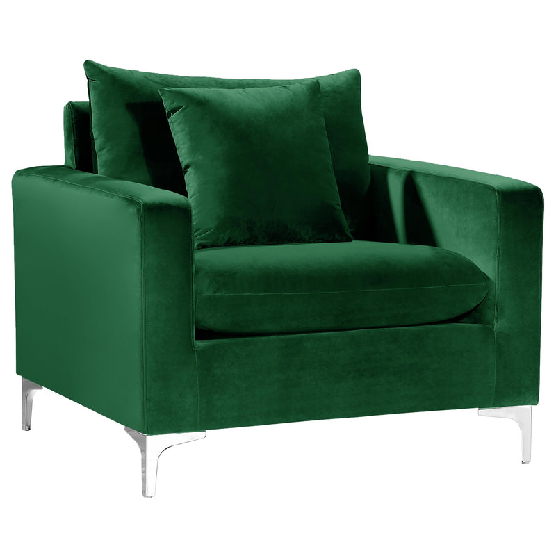 Meridian Naomi Green Velvet Chair IMAGE 2