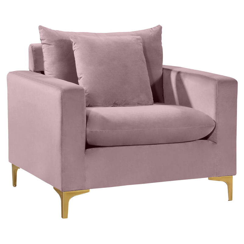 Meridian Naomi Pink Velvet Chair IMAGE 1