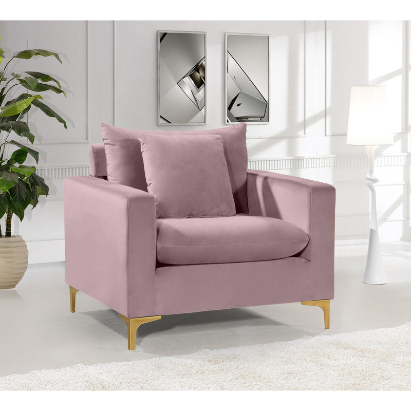 Meridian Naomi Pink Velvet Chair IMAGE 3