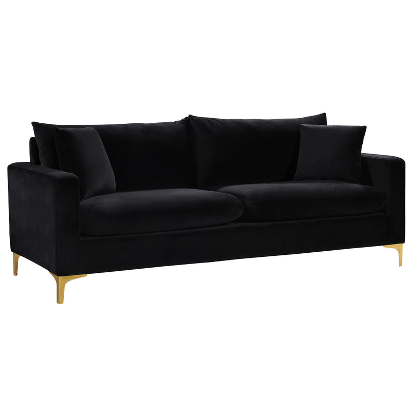 Meridian Naomi Black Velvet Sofa IMAGE 1